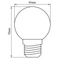 Лампа светодиодная Saffit Е27 1W 6400K Шар Матовая LB-37 25115