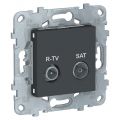  Schneider Electric UNICA NEW розетка R-TV/SAT, проходная, антрацит