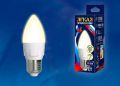 Лампа светодиодная Uniel LED-C37 7W/WW/E27/FR PLP01WH картон