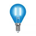 Лампа светодиодная Uniel LED-G45-5W/BLUE/E14 GLA02BL картон