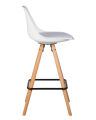 Стул полубарный Dobrin LMZL-PP759A-1 RONNI, ножки светлый бук, белый (ZL-W-02)