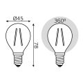  Gauss Лампа светодиодная филаментная E14 11W 4100К прозрачная 105801211