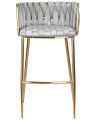 Стул барный Dobrin EMMA GOLD LMN-1538 Gold светло-серый велюр (135-37)