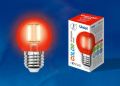 Лампа светодиодная Uniel LED-G45-5W/RED/E27 GLA02RD картон