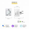 Розетка Wi-Fi 2К+З 2хUSB Imex 16A белая SML-221 WH