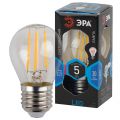 Лампа светодиодная филаментная Эра E27 5W 4000K шар прозрачный F-LED P45-5W-840-E27