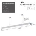 Подвесной светодиодный cветильник Geometria Эра Block SPO-114-W-40K-036 36Вт 4000К белый Б0050544