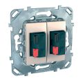  Schneider Electric UNICA АУДИОРОЗЕТКА двойная, БЕЖЕВЫЙ