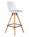 Стул полубарный Dobrin LMZL-PP759A-1 RONNI, ножки светлый бук, белый (ZL-W-02)