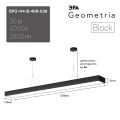 Подвесной светодиодный cветильник Geometria Эра Block SPO-114-B-40K-036 36Вт 4000К черный Б0050545