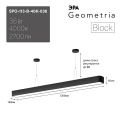 Подвесной светодиодный cветильник Geometria Эра Block SPO-113-B-40K-036 36Вт 4000К черный Б0050543