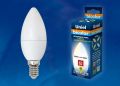 Лампа светодиодная Uniel LED-C37-6W/WW+NW/E14/FR PLB01WH картон