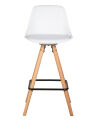 Стул полубарный Dobrin LMZL-PP759A-1 RONNI, ножки светлый бук, белый (ZL-W-02)