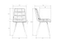 Стул обеденный Dobrin LML-8025 ALEX SQUARE, белые ножки, синяя ткань (UF860-14B)