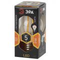 Лампа светодиодная филаментная Эра E27 5W 2700K прозрачная F-LED P45-5W-827-E27