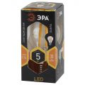 Лампа светодиодная филаментная Эра E14 5W 2700K прозрачная F-LED P45-5W-827-E14