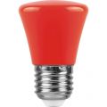 Лампа светодиодная Feron E27 1W красный Грибок Матовая LB-372 25911