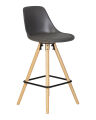 Стул полубарный Dobrin LMZL-PP759A-1 RONNI, ножки светлый бук, тёмно-серый (GR-04)