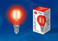 Лампа светодиодная Uniel LED-G45-5W/RED/E14 GLA02RD картон
