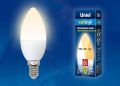Лампа светодиодная Uniel LED-C37-6W/WW/E14/FR/MB PLM11WH картон