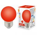 Лампа декоративная светодиодная (UL-00005646) Volpe E27 1W красная LED-G45-1W/RED/E27/FR/С