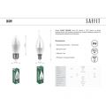 Лампа светодиодная Saffit E27 9W 4000K Свеча Матовая SBC3709 55129