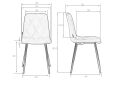 Стул обеденный Dobrin A006 CHILLY ROMBO, Серо-голубой Simple 26, основание черное