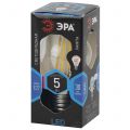 Лампа светодиодная филаментная Эра E27 5W 4000K прозрачная F-LED P45-5W-840-E27