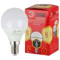 Лампа светодиодная Эра E14 6W 2700K шар матовый ECO LED P45-6W-827-E14