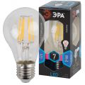 Лампа светодиодная филаментная Эра E27 7W 4000K прозрачная F-LED A60-7W-840-E27
