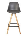 Стул полубарный Dobrin LMZL-PP759A-1 RONNI, ножки светлый бук, тёмно-серый (GR-04)