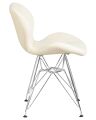 Набор 4 шт Стул обеденный Dobrin BUTTERFLY CHROME, ножки хром, цвет кремовый
