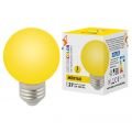Лампа светодиодная (UL-00006961) Volpe E27 3W желтая LED-G60-3W/Yellow/E27/FR/С