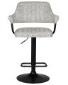 Набор 2 шт Стул барный Dobrin CHARLY BLACK, светло-серый твид (LEO04)