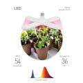 Лампа светодиодная для растений Эра E27 18W 2370K прозрачная Fito-36W-RB-E27-Fold Б0053289