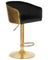 Стул барный Dobrin LM-5025 DARCY GOLD SHINY, черный велюр с золотыми пайетками
