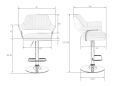 Набор 2 шт Стул барный Dobrin CHARLY BLACK, светло-серый твид (LEO04)