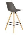 Стул полубарный Dobrin LMZL-PP759A-1 RONNI, ножки светлый бук, тёмно-серый (GR-04)