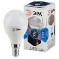 Лампа светодиодная Эра E14 5W 4000K шар матовый LED P45-5W-840-E14