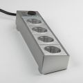  Werkel Розеточный блок 4-х местный + 3 USB серебряный/серебряный рифленый WL20-04-03