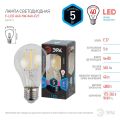 Лампа светодиодная филаментная Эра E27 5W 4000K прозрачная F-LED A60-5W-840-E27