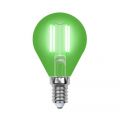Лампа светодиодная Uniel LED-G45-5W/GREEN/E14 GLA02GR картон