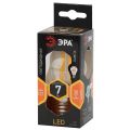Лампа светодиодная филаментная Эра E27 7W 2700K шар прозрачный F-LED P45-7W-827-E27