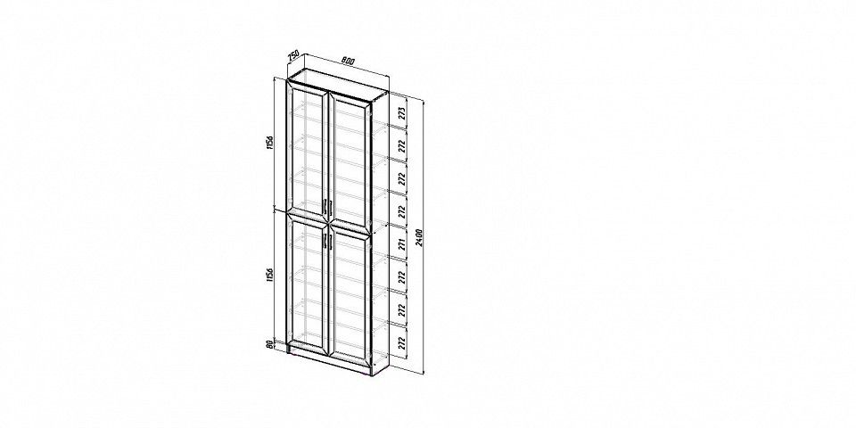 Книжный шкаф габариты