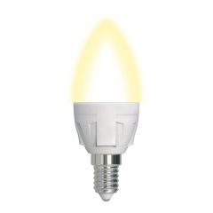  Uniel Лампа светодиодная диммируемая (UL-00004296) E14 7W 3000K матовая LED-C37 7W/3000K/E14/FR/DIM PLP01WH