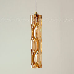 Подвесной светильник Cloyd ICEBERG-A P1 / Ø8 см - латунь - янтарное стекло (арт.11642)