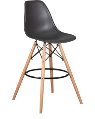 Стул барный Dobrin LMZL-PP638G DSW BAR, ножки светлый бук, цвет тёмно-серый (GR-04)