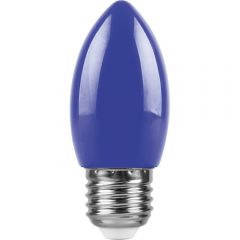 Лампа светодиодная Feron E27 1W синий Свеча Матовая LB-376 25925