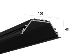  6063 Алюминиевый LED профиль LINE 10040 IN ral9005 LT70 (с экраном) — 2500мм