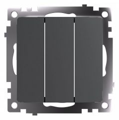Выключатель трехклавишный без рамки Stekker Катрин 49415